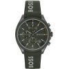 Montre homme Hugo Boss Velocity 44 mm réf. 1514060, bracelet silicone, mouvement quartz chronographe – vue de face | Horlova Maroc