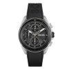 Montre homme Hugo Boss Volane 44 mm réf. 1513953, cadran noir, bracelet silicone, mouvement quartz – vue de face | Horlova Maroc