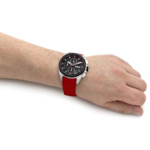Montre homme Hugo Boss Volane réf. 1513959, mouvement quartz, boîtier 44 mm, acier inoxydable, silicone – vue principale, Horlova Maroc