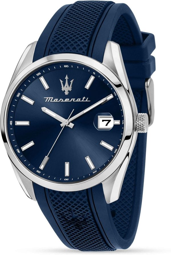 Montre homme Maserati Attrazione réf. R8851151005, mouvement quartz, boîtier 43 mm, acier inoxydable – vue principale, Horlova Maroc