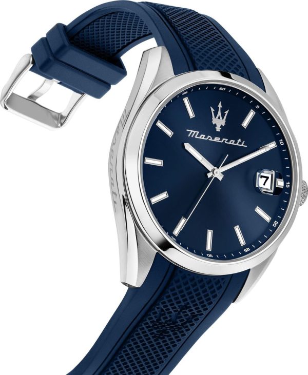 Montre homme Maserati Attrazione réf. R8851151005, mouvement quartz, boîtier 43 mm, acier inoxydable, verre minéral – troisième vue