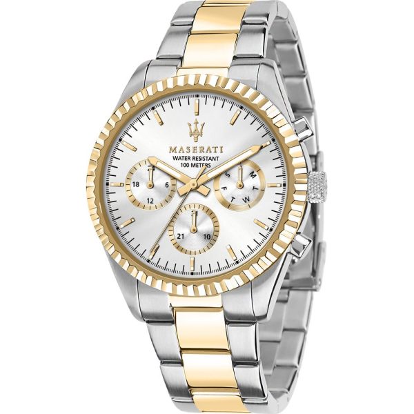 Montre homme Maserati Competizione réf. R8853100021, chronographe quartz, boîtier 43 mm, acier inoxydable – vue principale, Horlova Maroc