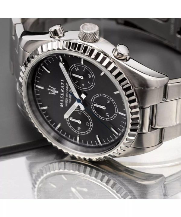 Montre homme Maserati Competizione réf. R8853100023, mouvement quartz, boîtier 43 mm, acier inoxydable – vue principale, Horlova Maroc