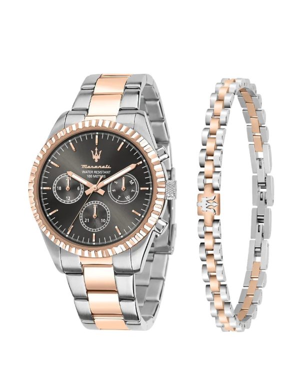 Montre homme Maserati Competizione réf. R8853100031, mouvement quartz, boîtier 43 mm, acier inoxydable – vue principale, Horlova Maroc