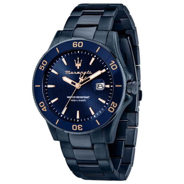 Montre homme Maserati Competizione réf. R8853100037, mouvement quartz, boîtier 43 mm, acier inoxydable – vue principale, Horlova Maroc