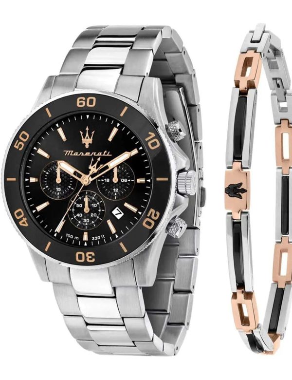 Montre homme Maserati Competizione réf. R8873600001, mouvement quartz, boîtier 43 mm, acier inoxydable, verre minéral – deuxième vue