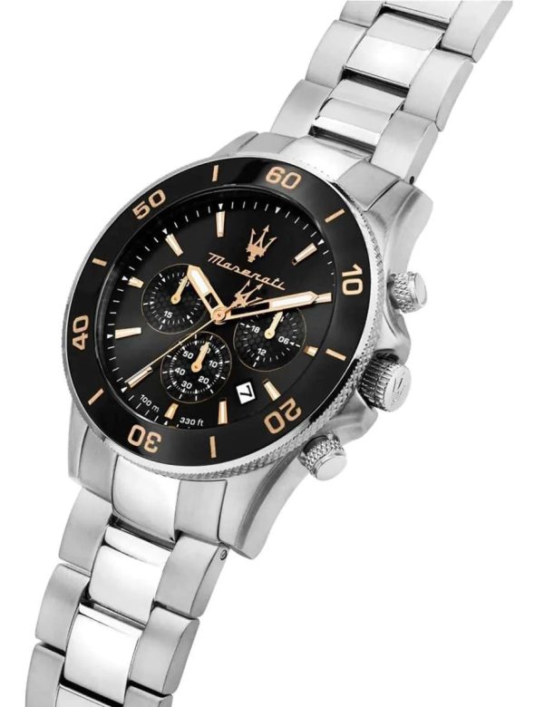 Montre homme Maserati Competizione réf. R8873600001, mouvement quartz, boîtier 43 mm, acier inoxydable, verre minéral – troisième vue