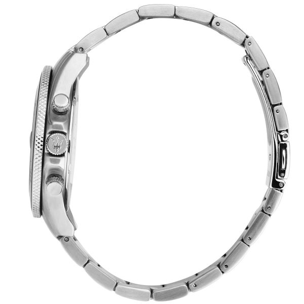 Montre homme Maserati Competizione réf. R8873600008, chronographe quartz, boîtier 43 mm, acier inoxydable, verre minéral – troisième vue