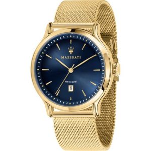 Montre homme Maserati Epoca réf. R8853118014, mouvement quartz, boîtier 42 mm, acier inoxydable, plaqué or – vue principale, Horlova Maroc