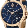 Montre homme Maserati Epoca réf. R8871618013, chronographe quartz, boîtier 42 mm, acier inoxydable, cuir – vue principale, Horlova Maroc
