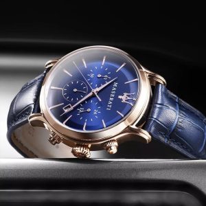 Montre homme Maserati Epoca réf. R8871618013, chronographe quartz, boîtier 42 mm, acier inoxydable, cuir, verre minéral – deuxième vue