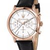 Montre homme Maserati Epoca réf. R8871618016, chronographe quartz, boîtier 42 mm, acier inoxydable, cuir – vue principale, Horlova Maroc