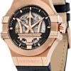 Montre homme Maserati Potenza réf. R8821108039, mouvement automatique, boîtier 40 mm, acier inoxydable, cuir – vue principale, Horlova Maroc