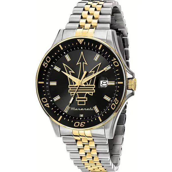 Montre homme Maserati Sfida réf. R8853140009, mouvement quartz, boîtier 44 mm, acier inoxydable – vue principale, Horlova Maroc
