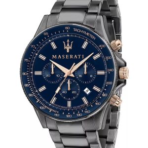 Montre homme Maserati Sfida réf. R8873640001, chronographe quartz, boîtier 44 mm, acier inoxydable – vue principale, Horlova Maroc