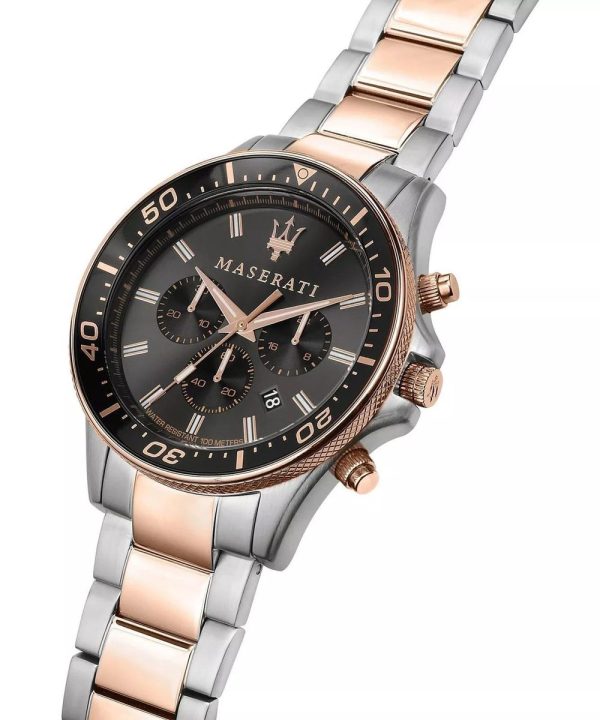 Montre homme Maserati Sfida réf. R8873640002, chronographe quartz, boîtier 44 mm, acier inoxydable, verre minéral – deuxième vue