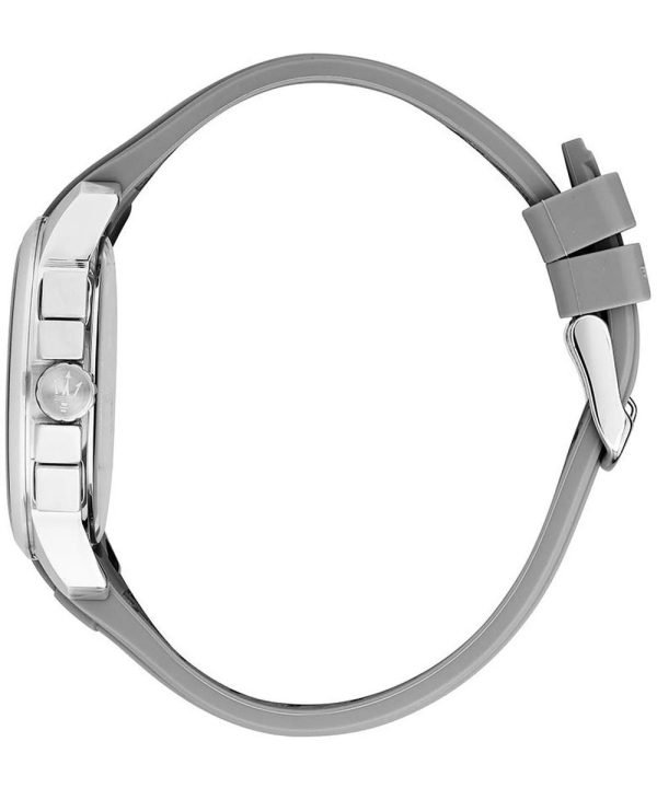 Montre homme Maserati Successo réf. R8871621043, chronographe quartz, boîtier 42 mm, acier inoxydable, caoutchouc – troisième vue