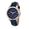 Montre homme Maserati Successo réf. R8871621015, chronographe quartz, boîtier 44 mm, cuir, verre minéral – vue principale, Horlova Maroc