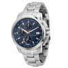 Montre homme Maserati Successo 45 mm réf. R8873645004, cadran bleu, bracelet acier – vue de face | Horlova Maroc