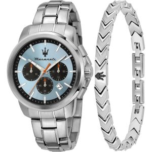 Montre homme Maserati Successo Chrono Set réf. R8873621045, chronographe quartz, boîtier 42 mm, étanche 50 m – vue principale, Horlova Maroc