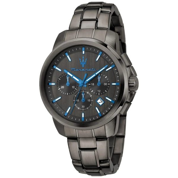 Montre homme Maserati Successo Dark Edition réf. R8873654004, chronographe quartz, boîtier 42 mm – vue principale, Horlova Maroc