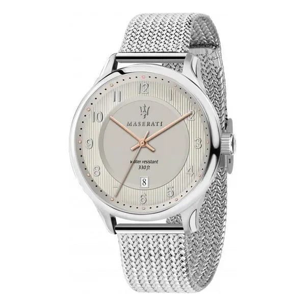 Montre homme Maserati Time Gentleman réf. R8853136001, mouvement quartz, boîtier 42 mm, acier inoxydable – vue principale, Horlova Maroc