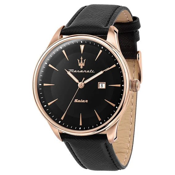 Montre homme Maserati Tradizione réf. R8851146001, mouvement quartz, boîtier 45 mm, acier inoxydable, cuir – vue principale, Horlova Maroc