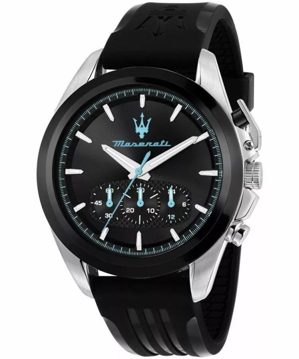 Montre homme Maserati Traguardo réf. R8871612047, chronographe quartz, boîtier 43 mm, acier inoxydable – vue principale, Horlova Maroc