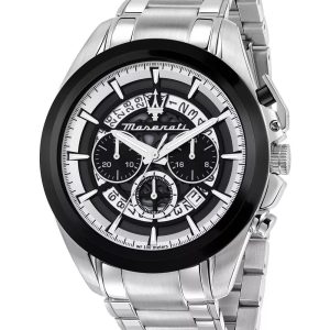 Montre homme Maserati Traguardo réf. R8873612059, chronographe quartz, boîtier 45 mm, acier inoxydable – vue principale, Horlova Maroc
