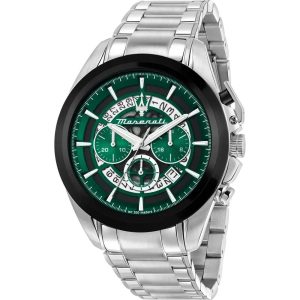 Montre homme Maserati Traguardo réf. R8873612060, chronographe quartz, boîtier 45 mm, acier inoxydable – vue principale, Horlova Maroc