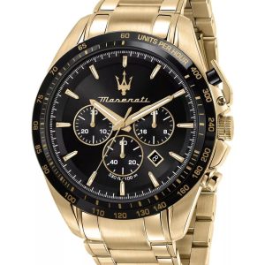 Montre homme Maserati Traguardo Chrono réf. R8873612041, chronographe quartz, boîtier 45 mm, verre minéral – vue principale, Horlova Maroc
