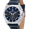 Montre homme Maserati Velocitá réf. R8871652001, chronographe quartz, boîtier 43 mm, acier inoxydable, cuir – vue principale, Horlova Maroc