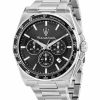 Montre homme Maserati Velocitá réf. R8873652012, chronographe quartz, boîtier 43 mm, acier inoxydable – vue principale, Horlova Maroc