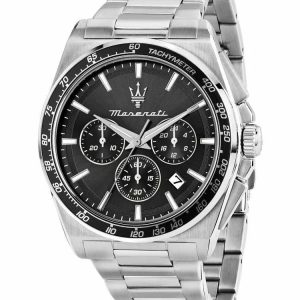 Montre homme Maserati Velocitá réf. R8873652012, chronographe quartz, boîtier 43 mm, acier inoxydable – vue principale, Horlova Maroc
