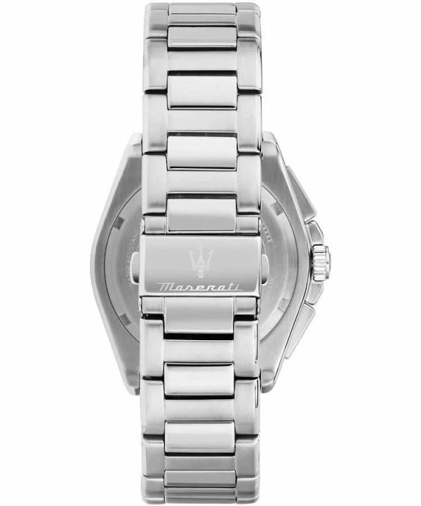 Montre homme Maserati Velocitá réf. R8873652012, chronographe quartz, boîtier 43 mm, acier inoxydable, verre minéral – troisième vue