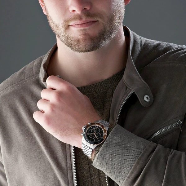 Montre homme Michael Kors réf. MK8725, chronographe quartz, boîtier 44 mm, acier inoxydable, étanche 50 m – vue principale, Horlova Maroc