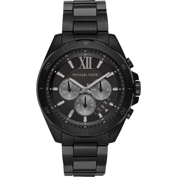 Montre homme Michael Kors Brecken réf. MK8858, chronographe quartz, boîtier 43 mm, acier inoxydable – vue principale, Horlova Maroc