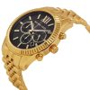 Montre homme Michael Kors Lexington 44 mm réf. MK8286, cadran noir, bracelet acier – vue de trois-quarts