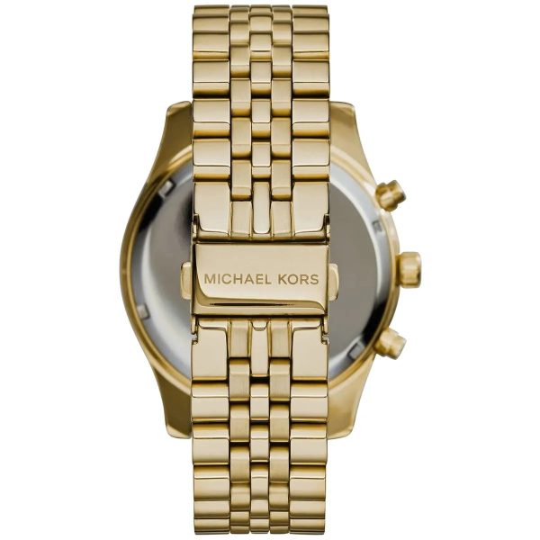 Montre homme Michael Kors Lexington 44 mm réf. MK8286, cadran noir, bracelet acier – autre angle