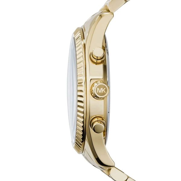 Montre homme Michael Kors Lexington 44 mm réf. MK8286, cadran noir, bracelet acier – vue rapprochée