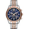 Montre homme Michael Kors Lexington 45 mm réf. MK8412, cadran bleu, bracelet acier – vue de face | Horlova Maroc