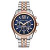 Montre homme Michael Kors Lexington 45 mm réf. MK8412, cadran bleu, bracelet acier – vue de trois-quarts