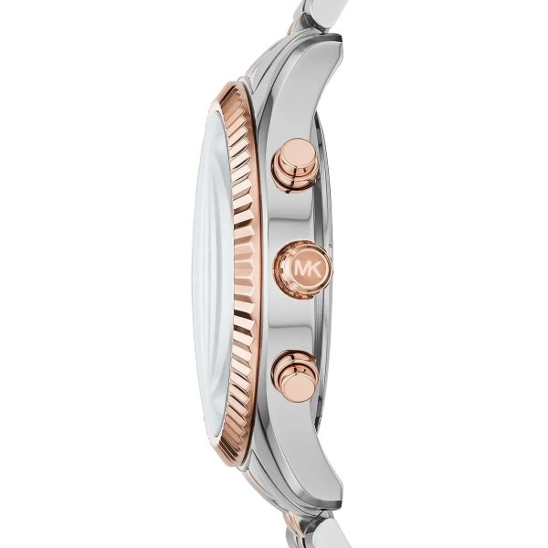 Montre homme Michael Kors Lexington 45 mm réf. MK8412, cadran bleu, bracelet acier – autre angle