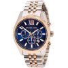 Montre homme Michael Kors Lexington 45 mm réf. MK8412, cadran bleu, bracelet acier – vue rapprochée