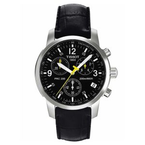 Montre homme Tissot réf. T17.1.526.52, boîtier 40 mm, acier inoxydable, cuir, verre minéral, étanche 200 m – vue principale, Horlova Maroc