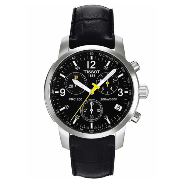Montre homme Tissot réf. T17.1.526.52, boîtier 40 mm, acier inoxydable, cuir, verre minéral, étanche 200 m – vue principale, Horlova Maroc