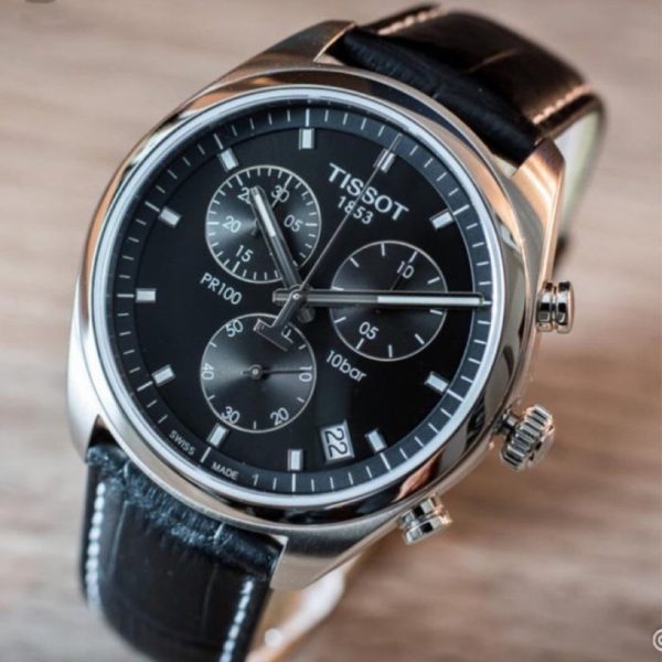 Montre homme Tissot réf. T101.417.16.051.00, boîtier 41 mm, acier inoxydable, cuir, verre minéral, étanche 100 m – troisième vue