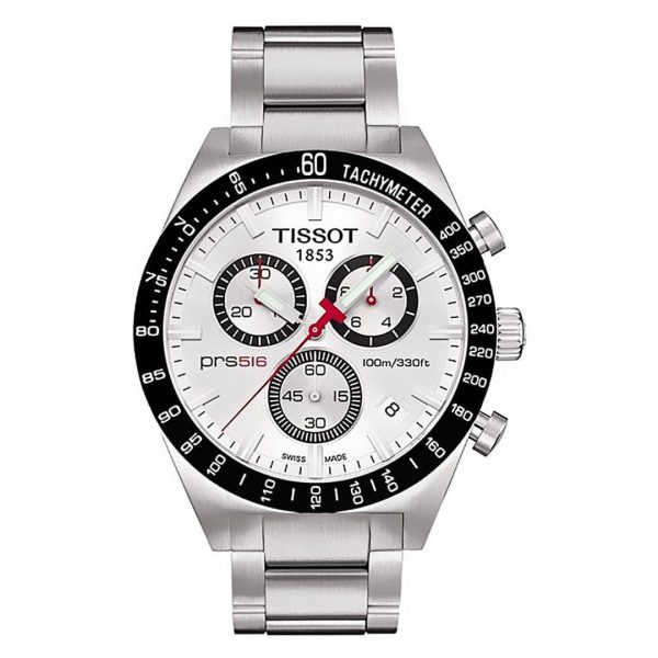 Montre homme Tissot 42 mm réf. T044417213100, bracelet acier – vue de face | Horlova Maroc