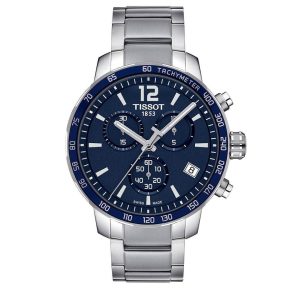 Montre homme Tissot réf. T095.417.11.047.00, chronographe quartz, boîtier 42 mm, acier inoxydable – vue principale, Horlova Maroc