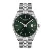 Montre homme Tissot Ballade 40 mm réf. T156.410.11.091.00, cadran vert, bracelet acier, mouvement quartz – vue de face | Horlova Maroc